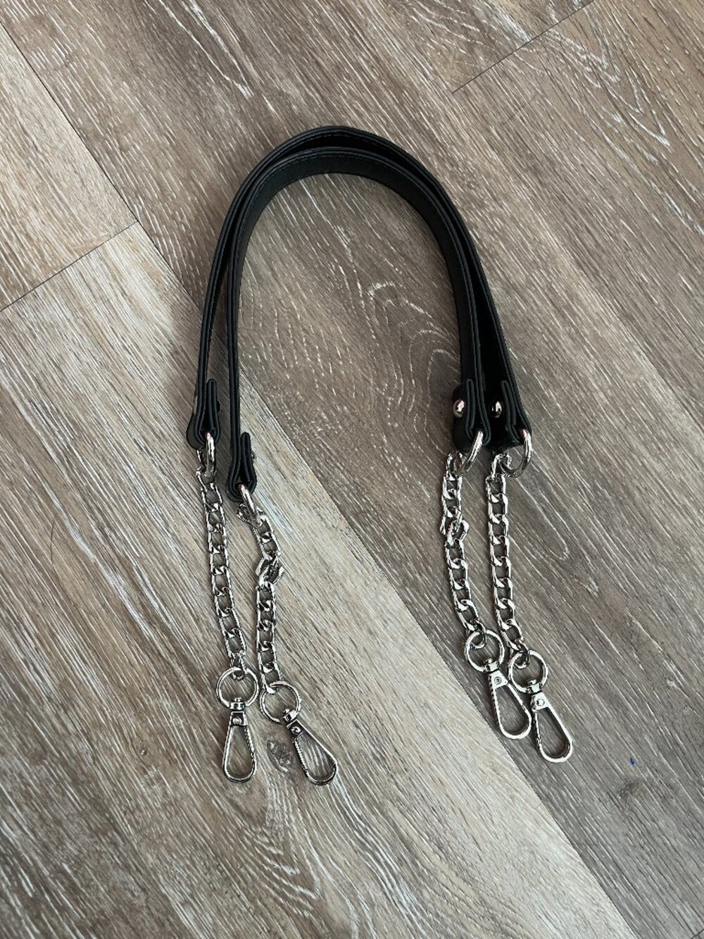 Black Silver Chain Purse Handle Replacement